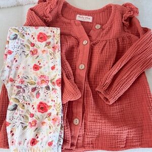 Cheeky Plum Coral and Floral Kids Matching Set